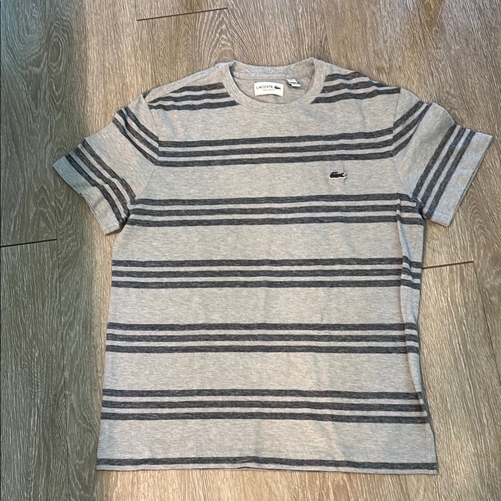 Lacoste Men's Gray Striped T-Shirt
